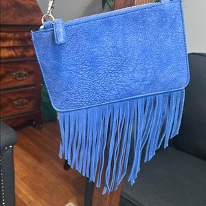 Blue Fringe Women's Bag